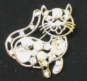 826 - Le chat strass Blanc