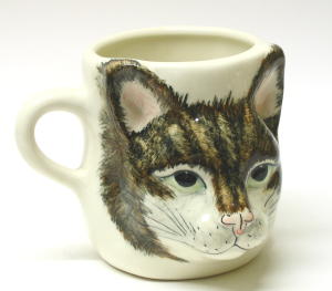 748 -Mug tête de chat en relief