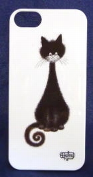 1651 -Coque Iphone 5 et 5s "Chat spirale"