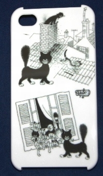 1647 -Coque Iphone 4 et 4s "chats sur les toits"