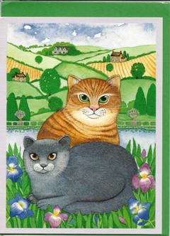 356 -Carte postale double avec son enveloppe