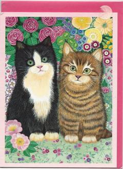 353 -Carte postale double avec son enveloppe