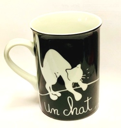 1613 - Mug noir,"un chat, des chats"